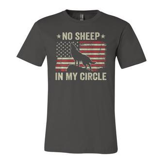 No Sheep In My Circle Wolves Not Sheep Usa Flag On Back Jersey T-Shirt | Mazezy