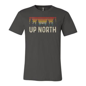 Up North Vintage Hiking Nature Camping Alaska Pnw Hiker Jersey T-Shirt | Mazezy