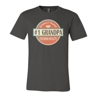 Number 1 Grandpa 1 Grandfather Fathers Day Jersey T-Shirt | Mazezy