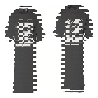Number 12 Baseball Football Soccer Fathers Day Jersey T-Shirt | Mazezy