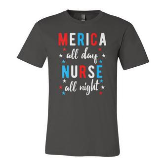 Nurses 4Th Of July Independence Day Night Shift V-Neck Jersey T-Shirt | Mazezy