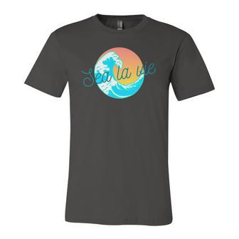 Ocean Wave Sunset Sea La Vie Summer Jersey T-Shirt | Mazezy