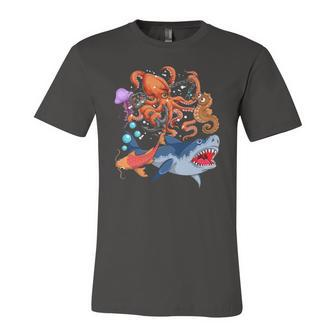 Octopus Jellyfish Seahorse Shark Zookeeper Kids Ocean Animal Jersey T-Shirt | Mazezy