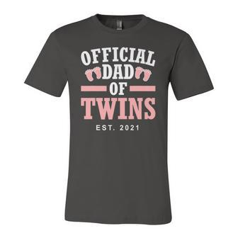 Official Dad Of Twins 2021 Father Girls Twin Dad Jersey T-Shirt | Mazezy