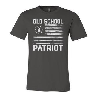 Old School Patriot Patriotic Gadsden And Betsy Ross Flag Jersey T-Shirt | Mazezy