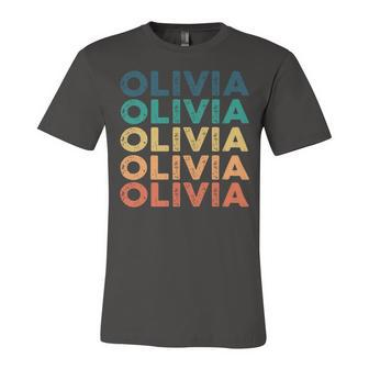 Olivia Name Shirt Olivia Family Name Unisex Jersey Short Sleeve Crewneck Tshirt - Monsterry