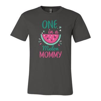 One In A Melon Mommy Watermelon Matching Jersey T-Shirt | Mazezy