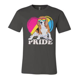 Pansexual Beagle Rainbow Heart Pride Lgbt Dog Lover 56 Beagle Dog Unisex Jersey Short Sleeve Crewneck Tshirt - Seseable