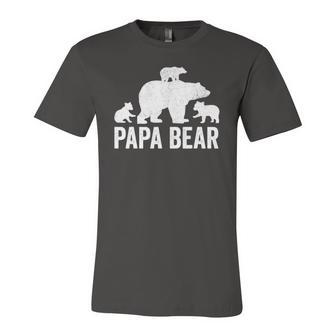 Papa Bear Fathers Day Grandad S Fun 3 Cub Kid Grandpa Jersey T-Shirt | Mazezy