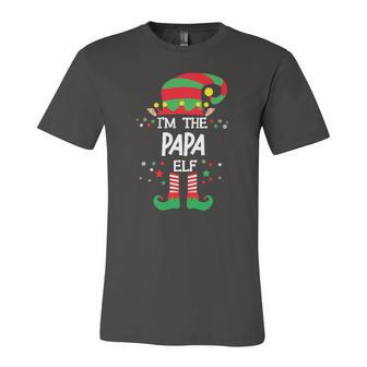 Im The Papa Elf Group Matching Christmas Pajama Jersey T-Shirt | Mazezy