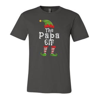 The Papa Elf Matching Group Christmas Party Pajama Jersey T-Shirt | Mazezy