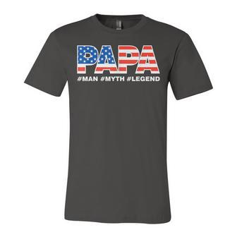 Papa Man Myth Legend Dad Father Fathers Day Jersey T-Shirt | Mazezy