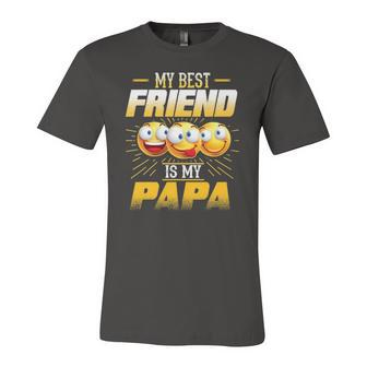 Papa Tee My Best Friend Is My Papa Tees Jersey T-Shirt | Mazezy