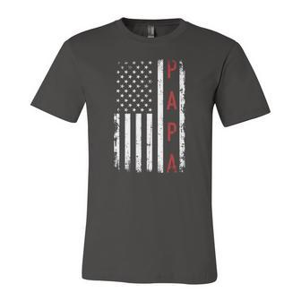 Papa With Us American Flag Jersey T-Shirt | Mazezy