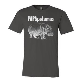Papapotamus Father Hippo Dad Fathers Day Papa Hippopotamus Jersey T-Shirt | Mazezy