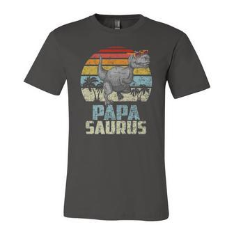 Papasaurus Rex Dinosaur Papa Saurus Matching Jersey T-Shirt | Mazezy
