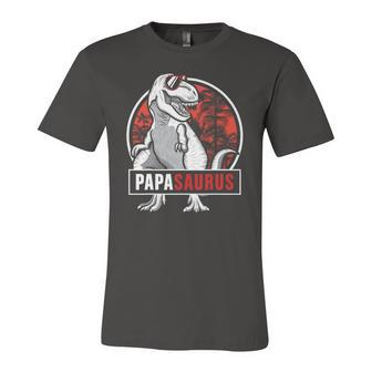 Papasaurus Trex Matching Dinosaur For Papa Pop Jersey T-Shirt | Mazezy