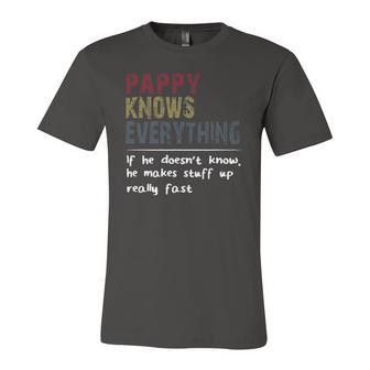 Pappy Knows Everything If He Doesnt Know Fathers Day Jersey T-Shirt | Mazezy