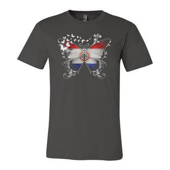Paraguay Flag Butterfly Graphic Jersey T-Shirt | Mazezy