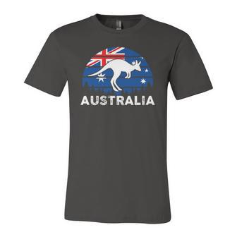 Patriotic Australian Hopping Kangaroo Australia Flag Jersey T-Shirt | Mazezy
