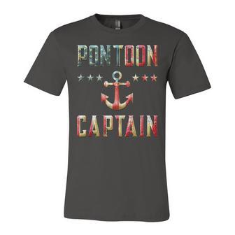 Patriotic Pontoon Captain Vintage Us Flag July 4Th Boating Unisex Jersey Short Sleeve Crewneck Tshirt - Seseable