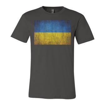 Patriotic Retro Flag Of Ukraine In Europe Unisex Jersey Short Sleeve Crewneck Tshirt - Seseable