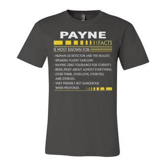 Payne Name Gift Payne Facts Unisex Jersey Short Sleeve Crewneck Tshirt - Seseable