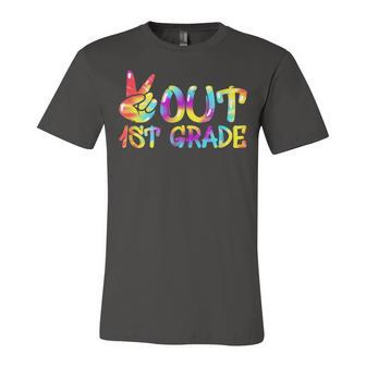 Peace Out 1St Grade Tie Dye Graduation Last Day School Jersey T-Shirt | Mazezy