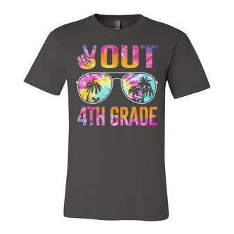 Peace Out 4Th Grade Tie Dye Graduation Last Day Of School Jersey T-Shirt | Mazezy