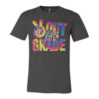 Peace Out Fifth Grade Tie Dye Graduation 5Th Grade Jersey T-Shirt | Mazezy
