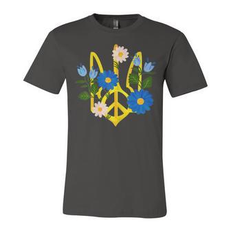 Peace In The Crest Of Ukraine Peace And Solidarity For Ukraine Unisex Jersey Short Sleeve Crewneck Tshirt | Favorety