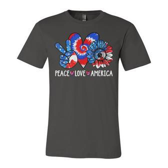 Peace Love America Sunflower Patriotic Tie Dye 4Th Of July Jersey T-Shirt