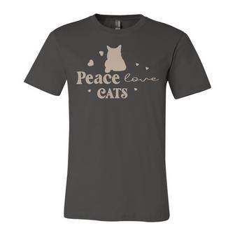 Peace Love Cats Animal Lover Gift For Cat Lover Unisex Jersey Short Sleeve Crewneck Tshirt - Monsterry