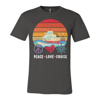 Peace Love Cruising Family Cruise Vacation Matching Gift V2 Unisex Jersey Short Sleeve Crewneck Tshirt | Favorety CA