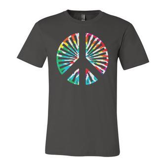 Peace Sign Rainbow Colors 70S 80S Party Jersey T-Shirt | Mazezy