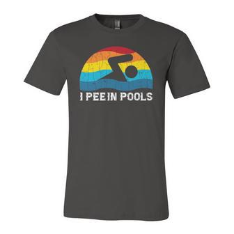 I Pee In Pools Swimmer Swimming Coach Player Graphic Jersey T-Shirt | Mazezy