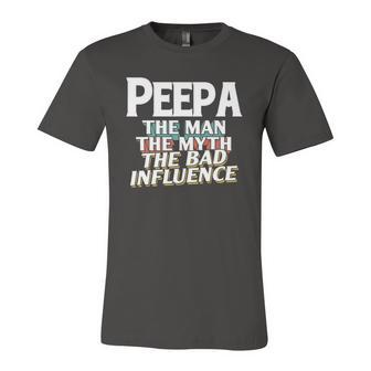 Peepa For The Man Myth Bad Influence Grandpa Jersey T-Shirt | Mazezy