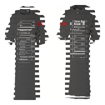 Peruvian Dad Nutrition Facts Fathers Day Jersey T-Shirt | Mazezy