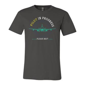 Pilot In Progress Airplane Aviation Aircraft Future Pilot Jersey T-Shirt | Mazezy