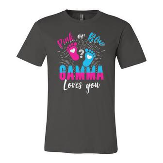 Pink Or Blue Gamma Loves You Gender Reveal Baby Party Jersey T-Shirt | Mazezy