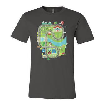 Play Toy Train On Dads Back Play Mat Train Track For Dad Jersey T-Shirt | Mazezy