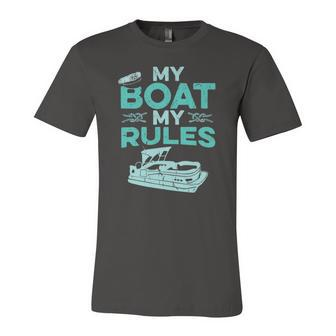 Pontoon Boat Captain My Boat My Rules Fathers Day Jersey T-Shirt | Mazezy
