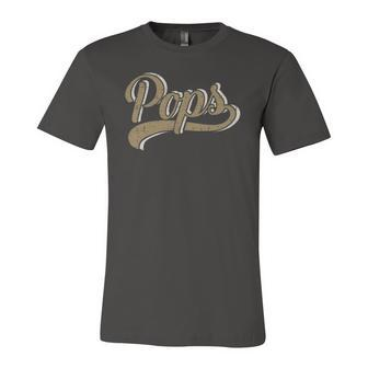 Pops For Dad And Fathers Day From Daughter Or Son Jersey T-Shirt | Mazezy