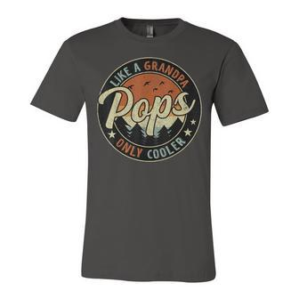 Pops Like A Grandpa Only Cooler Vintage Retro Fathers Day Jersey T-Shirt | Mazezy