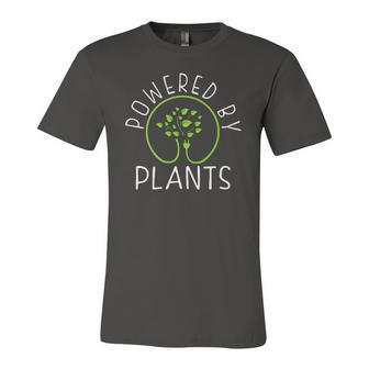 Powered By Plants Vegan Vegetarian Jersey T-Shirt | Mazezy