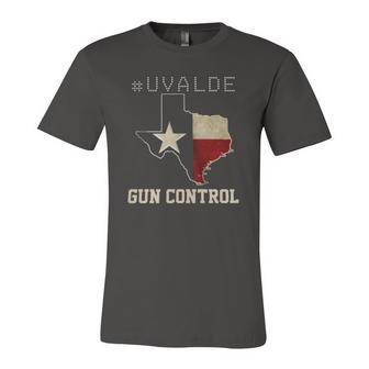 Pray For Texas Uvalde Strong Gun Control Now Texan Flag Map Jersey T-Shirt | Mazezy