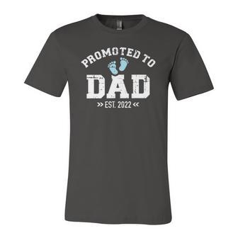 Promoted To Dad 2022 Baby Feets Jersey T-Shirt | Mazezy