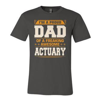 Proud Dad Of Awesome Actuary Fathers Day Jersey T-Shirt | Mazezy