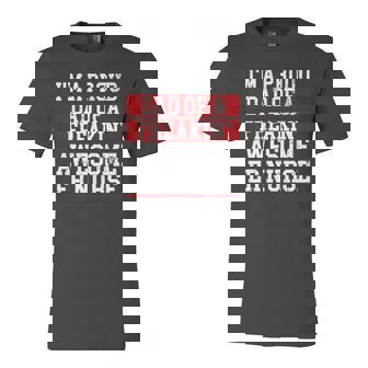 Im A Proud Dad Of A Freakin Awesome Er Nurse Dad Jersey T-Shirt | Mazezy