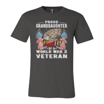 Proud Granddaughter Of A World War 2 Veteran Army Vet Jersey T-Shirt | Mazezy